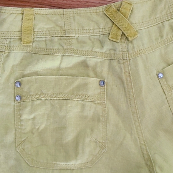 Linen Shorts INC Int'l. Concepts Size 6. Lemon/Lime. Pockets. - Picture 7 of 9